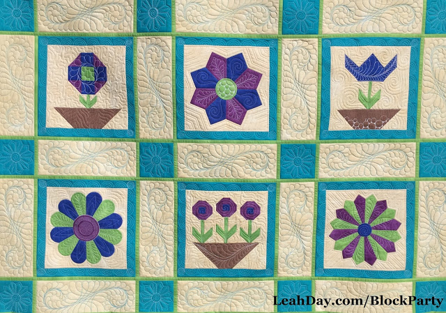 Flower Sampler Quilt by Leah Day